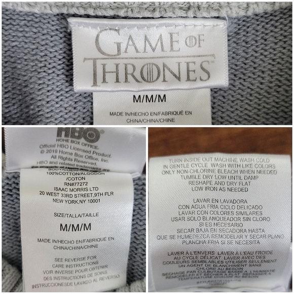 Game of Thrones 'Winter is Here' Knit Fair Isle Crew Neck Sweater Women's Size M - Picture 5 of 8